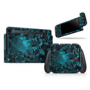 Turquoise and Black Geometric Triangles // Skin Decal Wrap Kit for Nintendo Switch Console & Dock, Joy-Cons, Pro Controller, Lite, 3DS XL, 2DS XL, DSi, or Wii - Vinyl Skin Wrap for Nintendo Switch 2, OLED, Lite, Pro Controller, Wii & Classic Handhelds