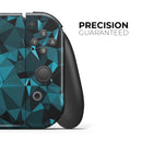 Turquoise and Black Geometric Triangles // Skin Decal Wrap Kit for Nintendo Switch Console & Dock, Joy-Cons, Pro Controller, Lite, 3DS XL, 2DS XL, DSi, or Wii - Vinyl Skin Wrap for Nintendo Switch 2, OLED, Lite, Pro Controller, Wii & Classic Handhelds