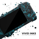 Turquoise and Black Geometric Triangles // Skin Decal Wrap Kit for Nintendo Switch Console & Dock, Joy-Cons, Pro Controller, Lite, 3DS XL, 2DS XL, DSi, or Wii - Vinyl Skin Wrap for Nintendo Switch 2, OLED, Lite, Pro Controller, Wii & Classic Handhelds