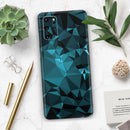 Turquoise and Black Geometric Triangles - Skin-Kit for the Samsung Galaxy S-Series S20, S20 Plus, S20 Ultra , S10 & others (All Galaxy Devices Available)