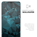 Turquoise and Black Geometric Triangles - Skin-Kit for the Samsung Galaxy S-Series S20, S20 Plus, S20 Ultra , S10 & others (All Galaxy Devices Available)
