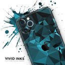 Turquoise and Black Geometric Triangles - Protective Skin Wrap & Decal – Compatible with iPhone SE to iPhone 17 Pro Max (All Models)