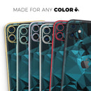 Turquoise and Black Geometric Triangles - Protective Skin Wrap & Decal – Compatible with iPhone SE to iPhone 17 Pro Max (All Models)