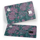 Turquoise and Burgundy Floral Velvet - Premium Protective Decal Skin-Kit for the Apple Credit Card