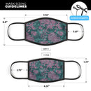 Turquoise and Burgundy Floral Velvet - Made in USA Mouth Cover Unisex Anti-Dust Cotton Blend Reusable & Washable Face Mask with Adjustable Sizing for Adult or Child