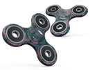 Turquoise and Burgundy Floral Velvet Full-Body Fidget Spinner Skin-Kit