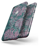Turquoise and Burgundy Floral Velvet - Skin-kit for the iPhone 8 or 8 Plus