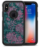 Turquoise and Burgundy Floral Velvet - iPhone X OtterBox Case & Skin Kits