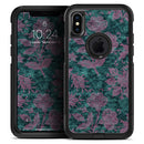 Turquoise and Burgundy Floral Velvet v2 - Skin Kit for the iPhone OtterBox Cases
