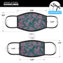 Turquoise and Burgundy Floral Velvet v2 - Made in USA Mouth Cover Unisex Anti-Dust Cotton Blend Reusable & Washable Face Mask with Adjustable Sizing for Adult or Child