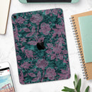 Turquoise and Burgundy Floral Velvet v2 - Full Body Skin Decal for the Apple iPad Pro 12.9", 11", 10.5", 9.7", Air or Mini (All Models Available)