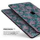 Turquoise and Burgundy Floral Velvet v2 - Full Body Skin Decal for the Apple iPad Pro 12.9", 11", 10.5", 9.7", Air or Mini (All Models Available)