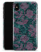 Turquoise and Burgundy Floral Velvet v2 - iPhone X Clipit Case