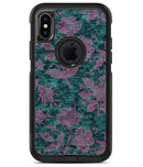 Turquoise and Burgundy Floral Velvet v2 - iPhone X OtterBox Case & Skin Kits