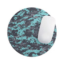 Turquoise and Gray Digital Camouflage// WaterProof Rubber Foam Backed Anti-Slip Mouse Pad for Home Work Office or Gaming Computer Desk