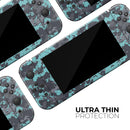 Turquoise and Gray Digital Camouflage // Skin Decal Wrap Kit for Nintendo Switch Console & Dock, Joy-Cons, Pro Controller, Lite, 3DS XL, 2DS XL, DSi, or Wii - Vinyl Skin Wrap for Nintendo Switch 2, OLED, Lite, Pro Controller, Wii & Classic Handhelds