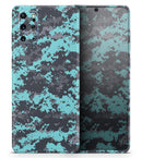 Turquoise and Gray Digital Camouflage - Skin-Kit for the Samsung Galaxy S-Series S20, S20 Plus, S20 Ultra , S10 & others (All Galaxy Devices Available)