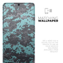Turquoise and Gray Digital Camouflage - Skin-Kit for the Samsung Galaxy S-Series S20, S20 Plus, S20 Ultra , S10 & others (All Galaxy Devices Available)