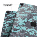 Turquoise and Gray Digital Camouflage - Full Body Skin Decal for the Apple iPad Pro 12.9", 11", 10.5", 9.7", Air or Mini (All Models Available)