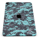 Turquoise and Gray Digital Camouflage - Full Body Skin Decal for the Apple iPad Pro 12.9", 11", 10.5", 9.7", Air or Mini (All Models Available)