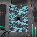 Turquoise and Gray Digital Camouflage - Full Body Skin Decal for the Apple iPad Pro 12.9", 11", 10.5", 9.7", Air or Mini (All Models Available)