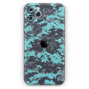 Turquoise and Gray Digital Camouflage - Protective Skin Wrap & Decal – Compatible with iPhone SE to iPhone 17 Pro Max (All Models)