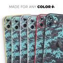 Turquoise and Gray Digital Camouflage - Protective Skin Wrap & Decal – Compatible with iPhone SE to iPhone 17 Pro Max (All Models)