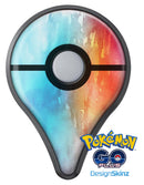 Turquoise to Pink Absorbed Watercolor Texture Pokémon GO Plus Vinyl Protective Decal Skin Kit