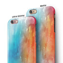 Turquoise to Pink Absorbed Watercolor Texture iPhone 6/6s or 6/6s Plus 2-Piece Hybrid INK-Fuzed Case