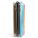 Turquoise to Pink Absorbed Watercolor Texture iPhone 6/6s or 6/6s Plus 2-Piece Hybrid INK-Fuzed Case