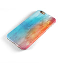 Turquoise to Pink Absorbed Watercolor Texture iPhone 6/6s or 6/6s Plus 2-Piece Hybrid INK-Fuzed Case