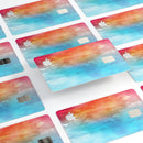 Turquoise to Pink Absorbed Watercolor Texture - Premium Protective Decal Skin-Kit for the Apple Credit Card