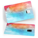 Turquoise to Pink Absorbed Watercolor Texture - Premium Protective Decal Skin-Kit for the Apple Credit Card