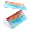Turquoise to Pink Absorbed Watercolor Texture - Premium Protective Decal Skin-Kit for the Apple Credit Card