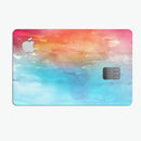 Turquoise to Pink Absorbed Watercolor Texture - Premium Protective Decal Skin-Kit for the Apple Credit Card