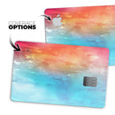 Turquoise to Pink Absorbed Watercolor Texture - Premium Protective Decal Skin-Kit for the Apple Credit Card