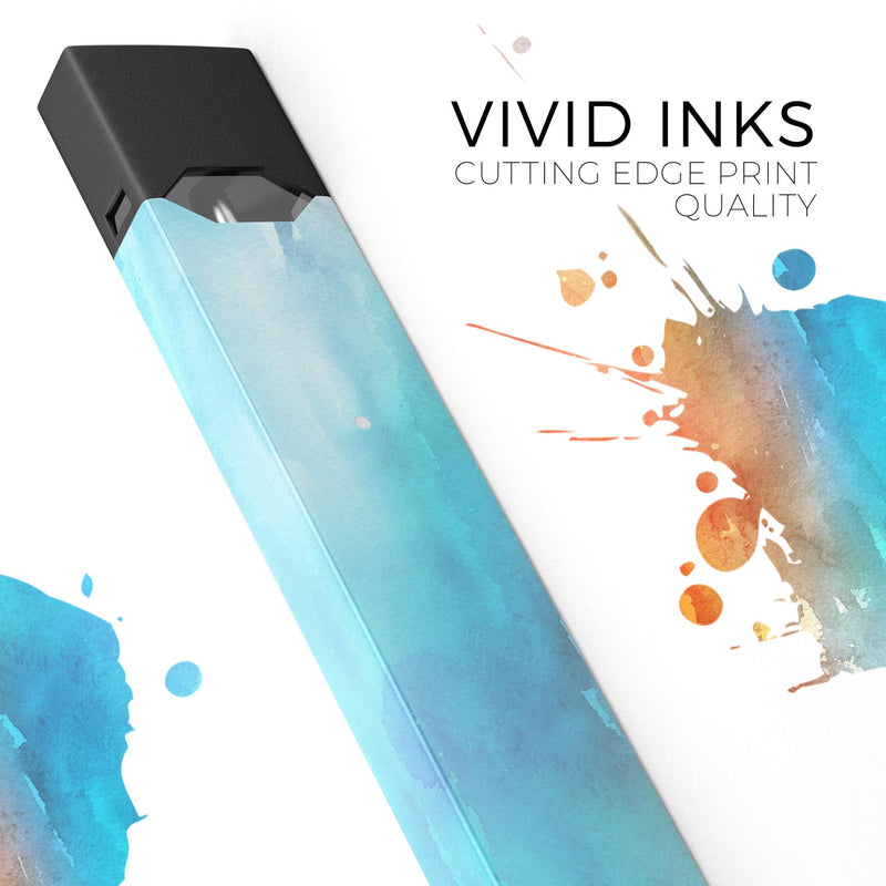 Turquoise to Pink Absorbed Watercolor Texture  DesignSkinz