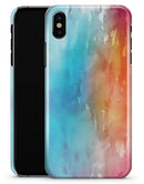 Turquoise to Pink Absorbed Watercolor Texture - iPhone X Clipit Case