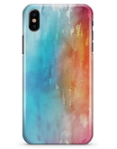 Turquoise to Pink Absorbed Watercolor Texture - iPhone X Clipit Case