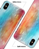 Turquoise to Pink Absorbed Watercolor Texture - iPhone X Clipit Case