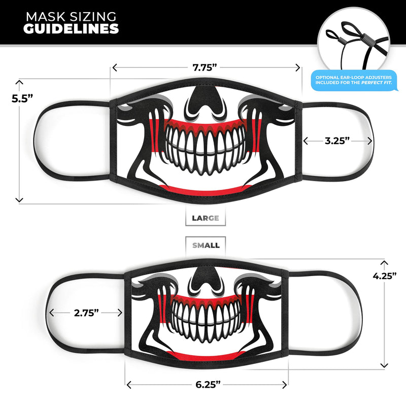 USA Cartoon American Flag Skull - Made in USA Mouth Cover Unisex Anti-Dust Cotton Blend Reusable & Washable Face Mask with Adjustable Sizing for Adult or Child