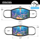 Under the Sea Mermaid V1 - Made in USA Mouth Cover Unisex Anti-Dust Cotton Blend Reusable & Washable Face Mask with Adjustable Sizing for Adult or Child