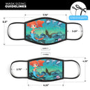 Under the Sea Mermaid V2 - Made in USA Mouth Cover Unisex Anti-Dust Cotton Blend Reusable & Washable Face Mask with Adjustable Sizing for Adult or Child