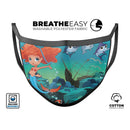 Under the Sea Mermaid V2 - Made in USA Mouth Cover Unisex Anti-Dust Cotton Blend Reusable & Washable Face Mask with Adjustable Sizing for Adult or Child