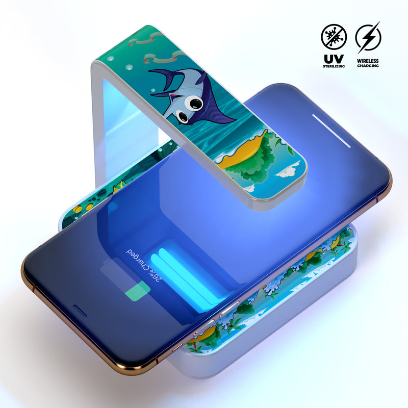Under the Sea Mermaid V2 UV Germicidal Sanitizing Sterilizing Wireless Smart Phone Screen Cleaner + Charging Station
