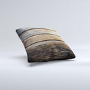 Uneven Dark Wooden Planks ink-Fuzed Decorative Throw Pillow