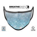 Unfocused Abstract Blue Rain - Made in USA Mouth Cover Unisex Anti-Dust Cotton Blend Reusable & Washable Face Mask with Adjustable Sizing for Adult or Child