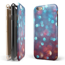 Unfocused Blue and Red Orbs iPhone 6/6s or 6/6s Plus 2-Piece Hybrid INK-Fuzed Case