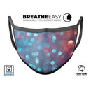 Unfocused Blue and Red Orbs - Made in USA Mouth Cover Unisex Anti-Dust Cotton Blend Reusable & Washable Face Mask with Adjustable Sizing for Adult or Child
