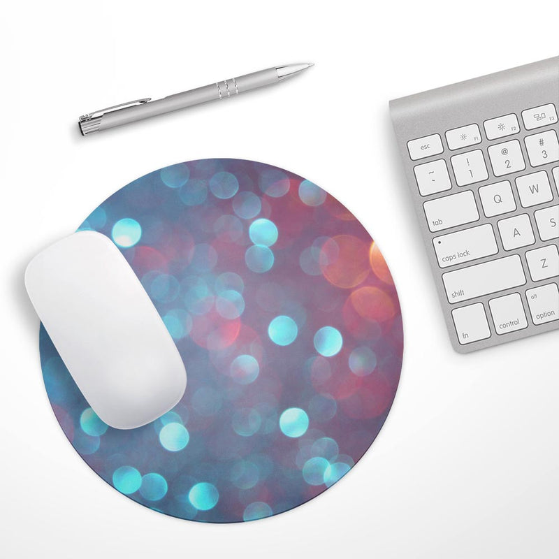 Unfocused Blue and Red Orbs// WaterProof Rubber Foam Backed Anti-Slip Mouse Pad for Home Work Office or Gaming Computer Desk
